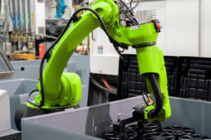 The green color packaging automation robot at Waunakee, WI